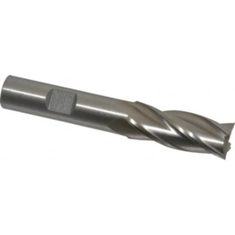 Value Collection 9/16, 1-3/8 LOC, 1/2 Shank Diam, 3-3/8 OAL, 4 Flute, Cobalt Square End Mill Single End, Uncoated, Sp...